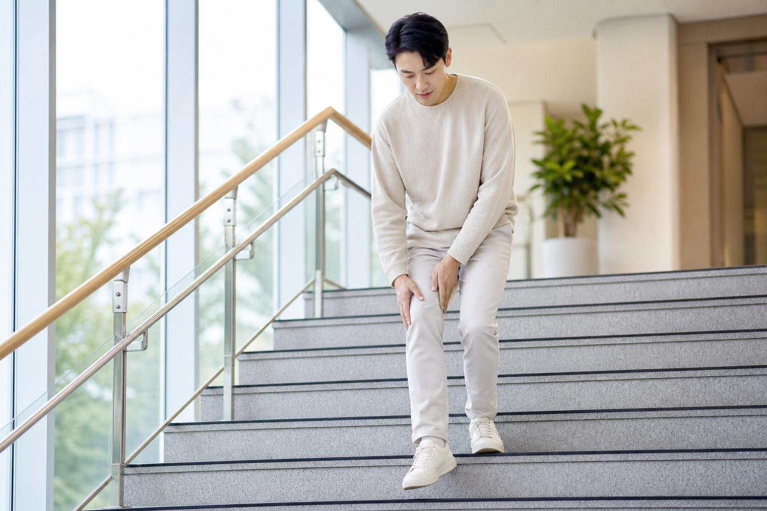 계단 내려갈 때 무릎 앞쪽이 찌릿하면 왜 더 아플까요?